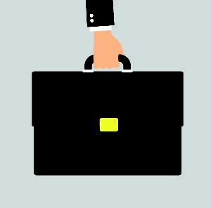 Grey briefcase vector